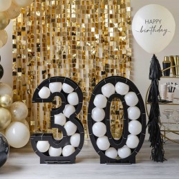 Ginger Ray Black 30th Balloon Mosaic Frame Stand