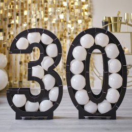 Ginger Ray Black 30th Balloon Mosaic Frame Stand