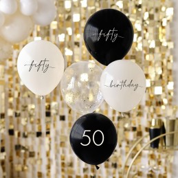 Ginger Ray 50th Birthday Balloons (Pack of 5)