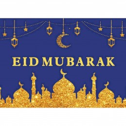 Fabric Eid Mubarak Backdrop Banner