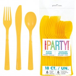 Reusable Yellow Cutlery (Pack of 18)