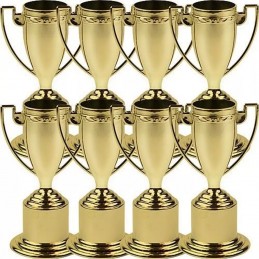 12cm Novelty Gold Trophy Cups (Pack of 8)