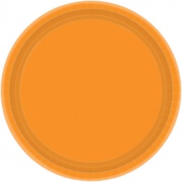 17cm Orange Round Paper Plates (Pack of 20)