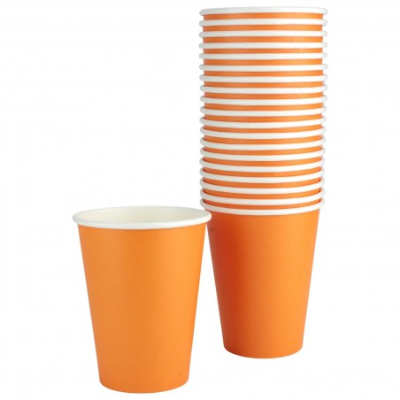 354ml Orange Paper Cups (pack Of 20) 