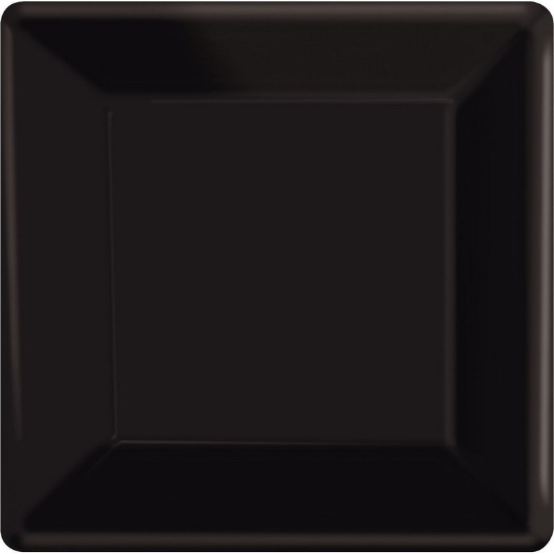 23cm Black Square Paper Plates (Pack of 20)