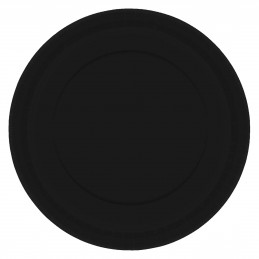 17cm Black Round Paper Plates (Pack of 20)