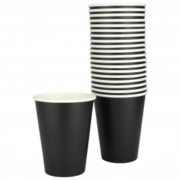 354ml Jet Black Paper Cups (Pack of 20)