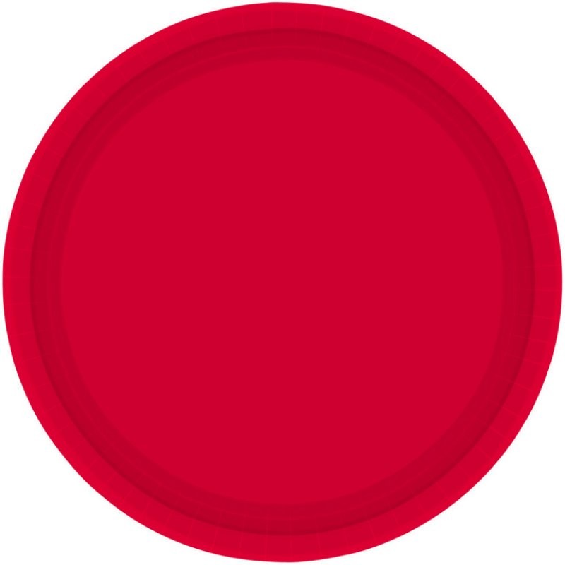 17cm Red Round Paper Plates (Pack of 20)