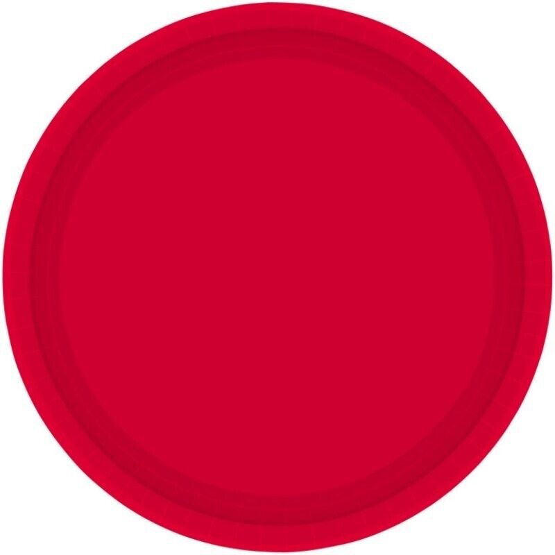 23cm Red Round Paper Plates (Pack of 20)