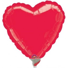 Metallic Red Heart Balloon 22cm