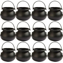 Plastic Mini Black Cauldrons Favour Pails (Pack of 12)