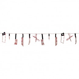 Plastic Bloody Weapons Garland Banner