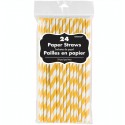 Striped Yellow Paper Straws (Pack of 24)