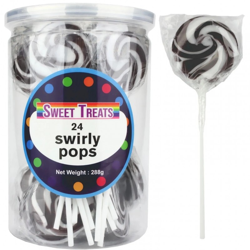 Black Swirl Lollipops (Pack of 24) BB DEC 24