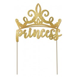 Gold Glitter Disney Princess Cake Topper