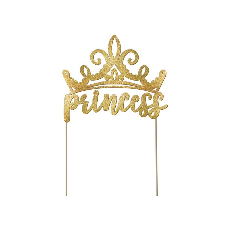 Gold Glitter Disney Princess Cake Topper Gold Glitter Disney Princess Cake Topper