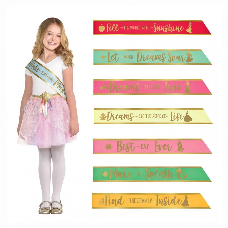 Disney Princess Birthday Sashes (Pack of 8) Disney Princess Birthday Sashes (Pack of 8)