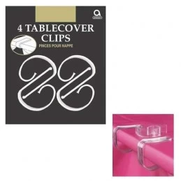 Clear Plastic Tablecover Clips (Set of 4) | Clear