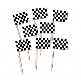 Chequered Flag Cupcake Picks (Pack of 50) | Cars