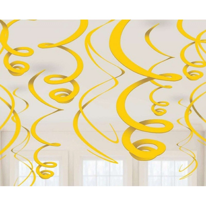 Swirl Decorations Yellow (Set of 12) | Yellow