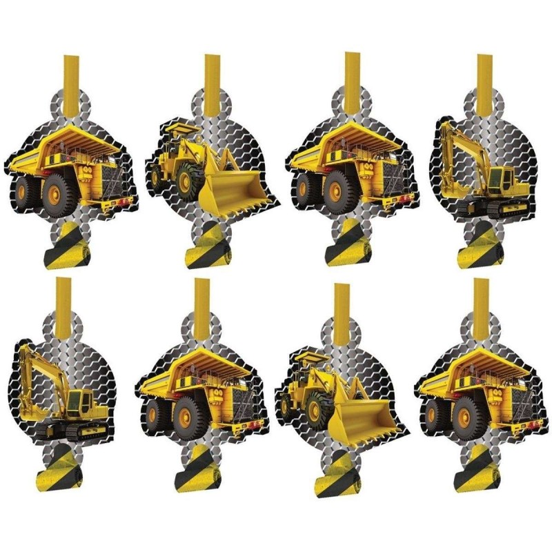 Construction Zone Party Blowers (Pack of 8) | Discontinued