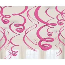 Pink Swirl Decorations (Set of 12) | Minnie Mouse 1st Birthday