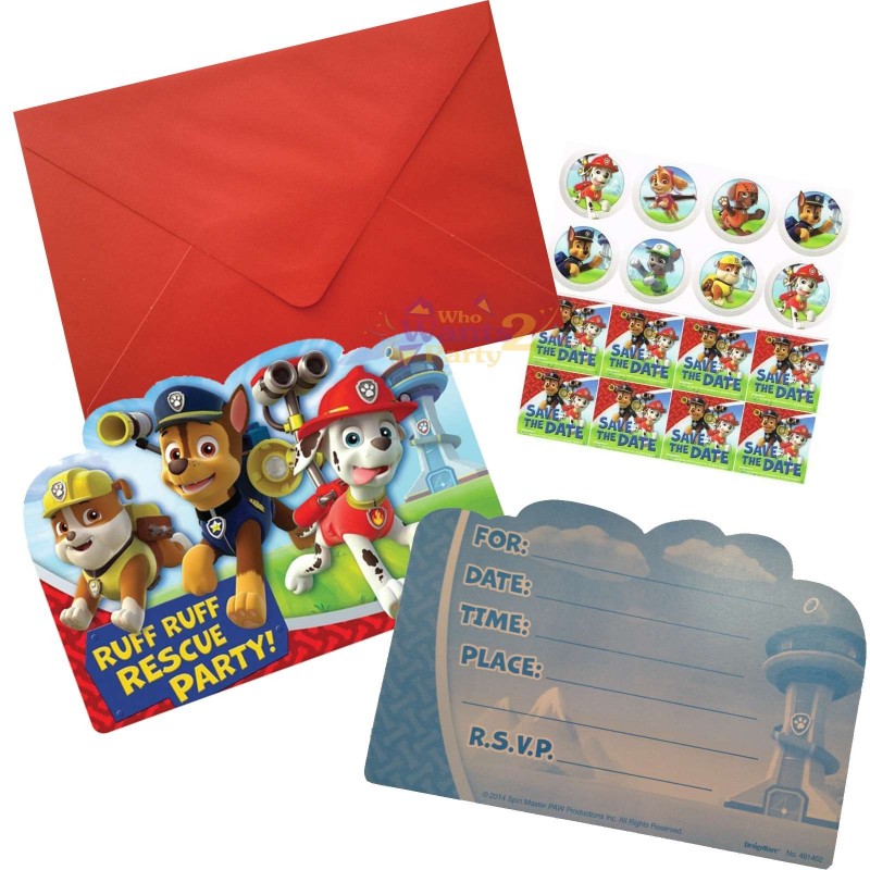 Paw Patrol Party Invitations (Pack of 8) | Discontinued