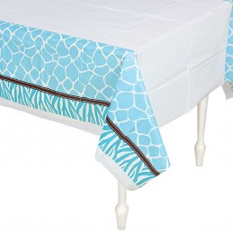 Wild Safari Blue Plastic Tablecloth | Blue Safari