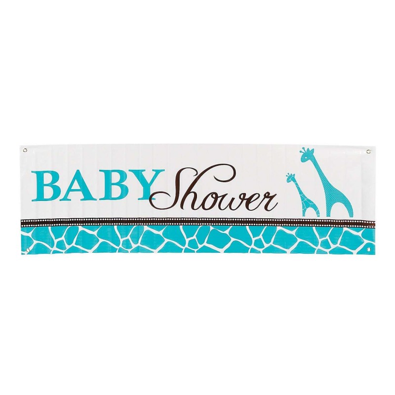 Wild Safari Blue Baby Shower Giant Banner | Discontinued