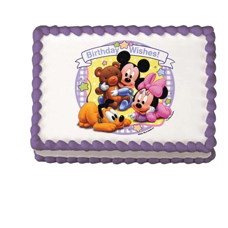 Baby Mickey & Minnie Mouse Cake Image Decoration | Mickey Mouse 1st Birthday
