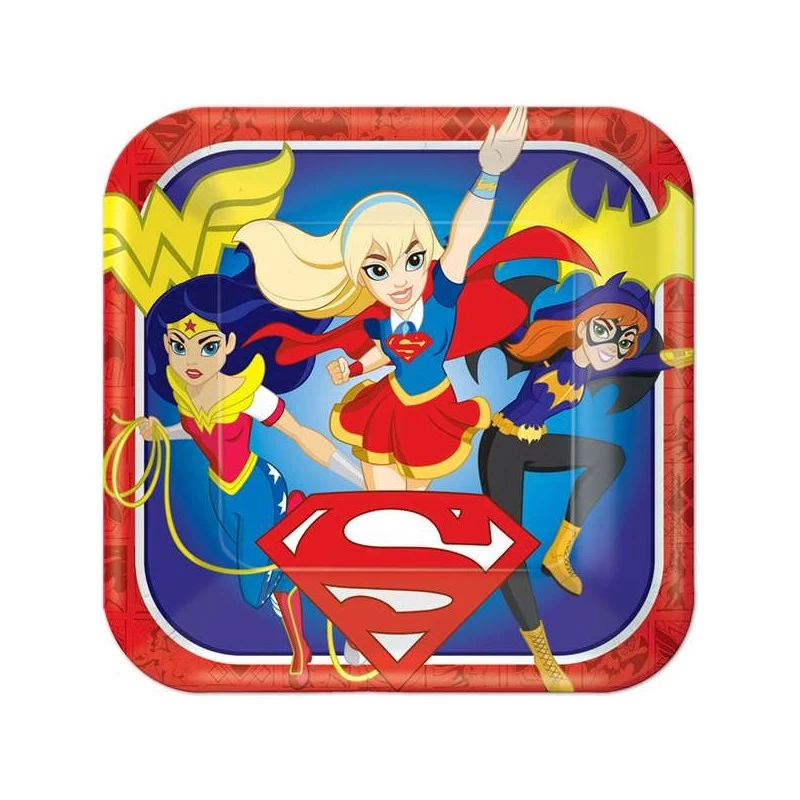 Super Hero Girls Large Plates (Pack of 8) | Superhero Girl