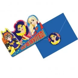 Super Hero Girls Invitations Set (Pack of 8) | Discontinued