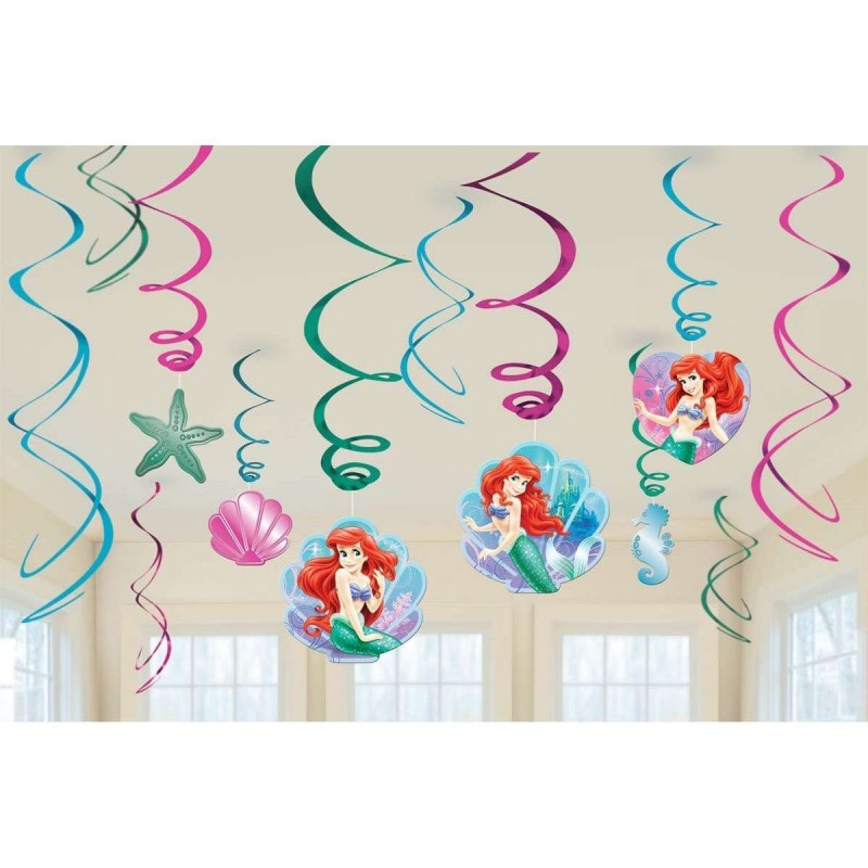 Ariel The Little Mermaid Swirl Decorations (Pack of 12) | Little Mermaid