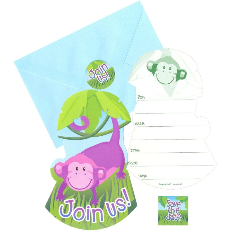 Jungle Animals Party Invitations (Pack of 8) | Jungle Animals