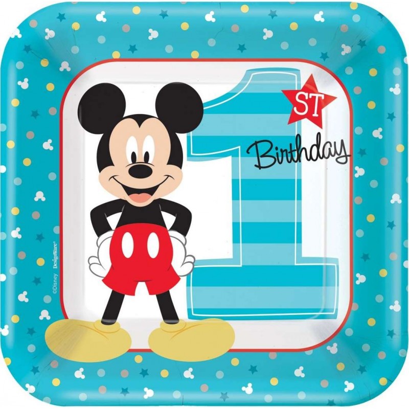 Mickey Mouse 1st Birthday Small Plates (Pack of 8) | Mickey Mouse 1st Birthday