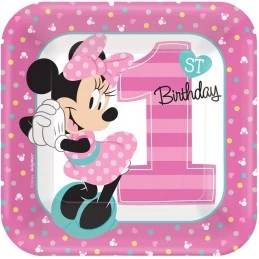 Minnie Mouse 1st Birthday Small Plates (Pack of 8) | Minnie Mouse 1st Birthday