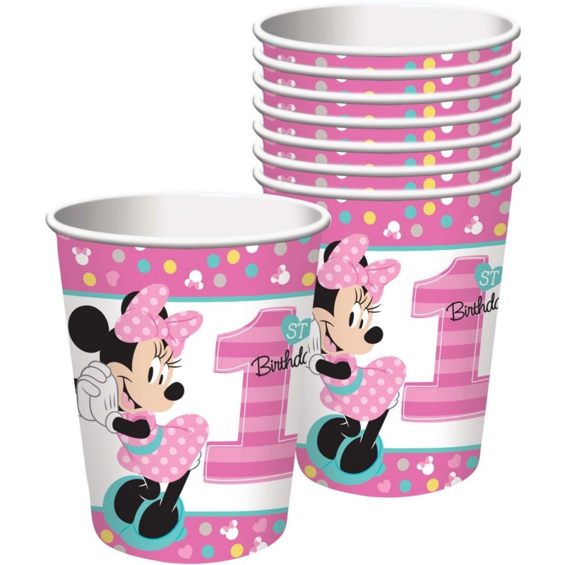 Minnie Mouse 1st Birthday Paper Cups (Pack of 8) | Minnie Mouse 1st Birthday