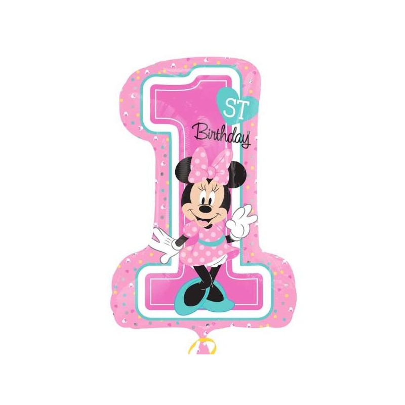 Minnie Mouse 1st Birthday Supershape Balloon Minnie Mouse 1st Birthday Supershape Balloon