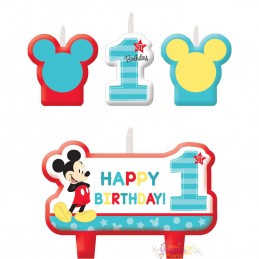 Mickey Mouse 1st Birthday Candles (Set of 4) | Mickey Mouse 1st Birthday