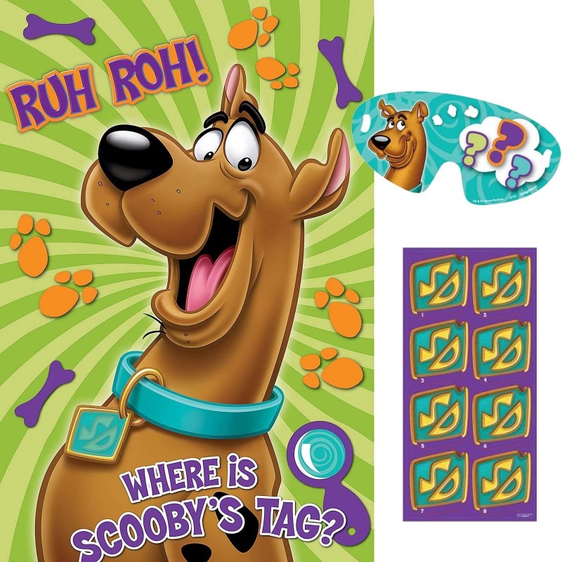 Scooby Doo Birthday Pin the Tag Kids Party Game - Who Wants 2