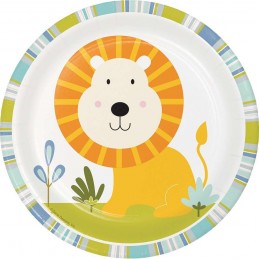 Happy Jungle Lion Small Plates (Pack of 8) | Jungle Baby Shower
