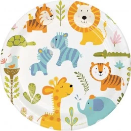 Happy Jungle Large Plates (Pack of 8) | Jungle Baby Shower
