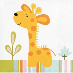 Happy Jungle Small Napkins (Pack of 16) | Jungle Baby Shower