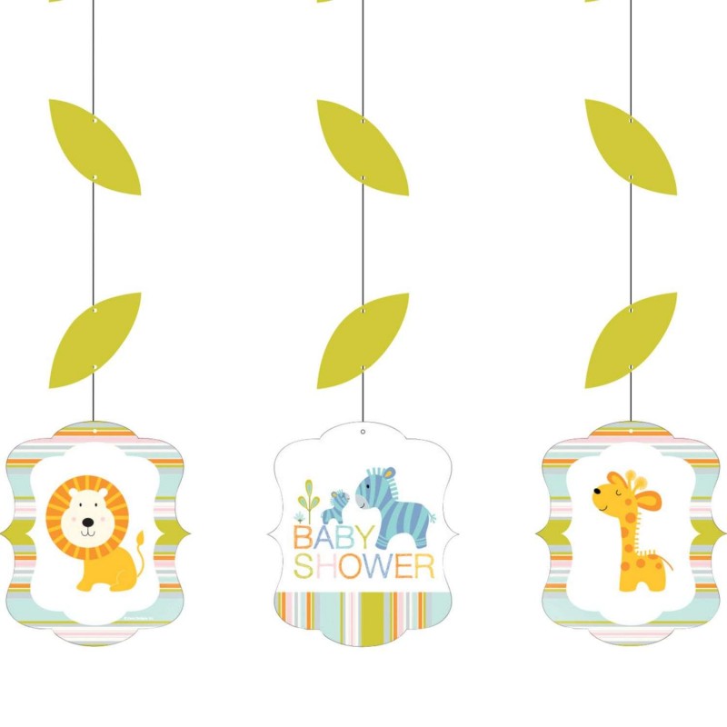 Happy Jungle Hanging Decorations (Set of 3) | Jungle Baby Shower
