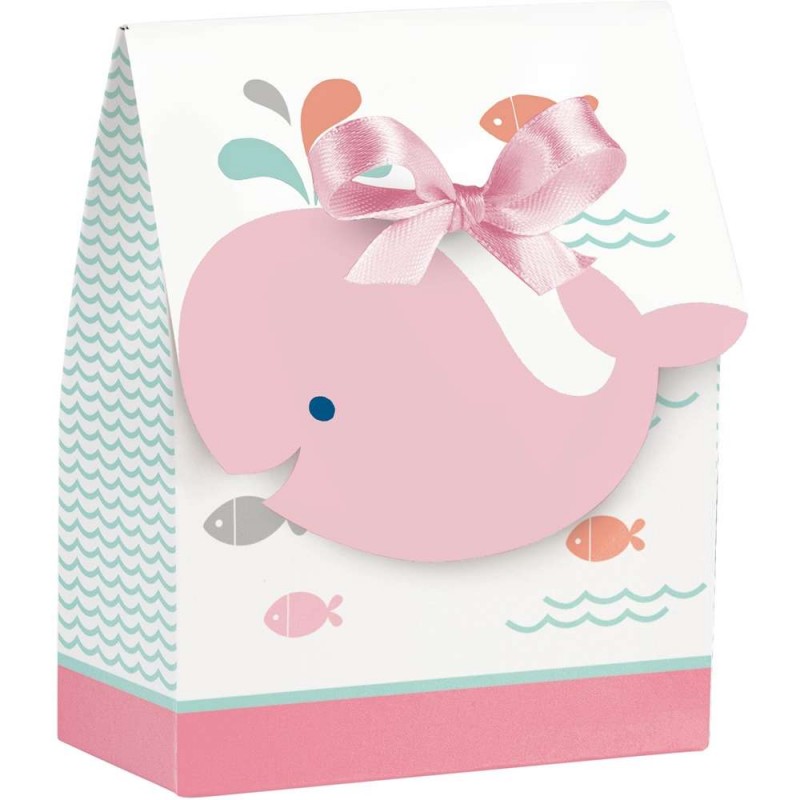 Pink Baby Whale Favour Boxes (Pack of 12) | Pink Baby Whale
