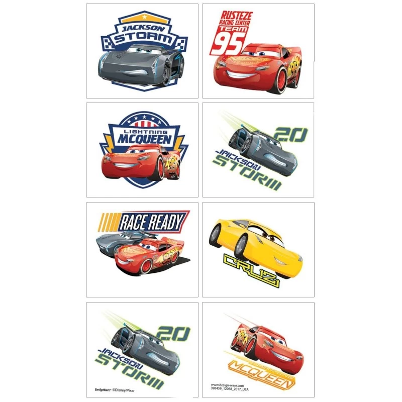 Cars 3 Tattoos (Set of 8) | Cars