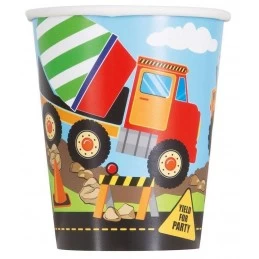 Construction Party Paper Cups (Pack of 8) | Construction Party Supplies