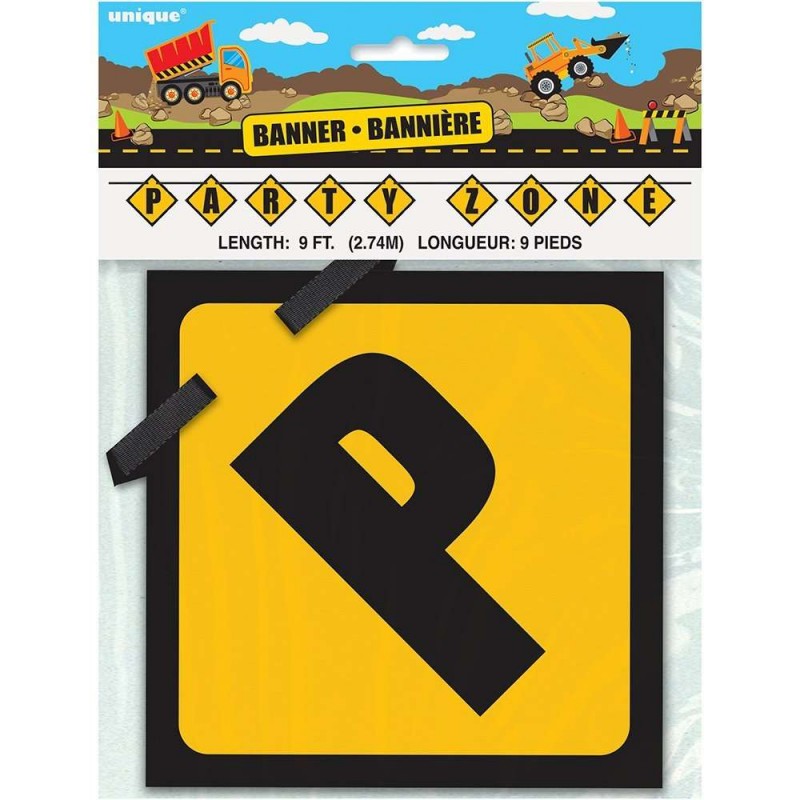Construction Party Zone Banner Construction Party Zone Banner