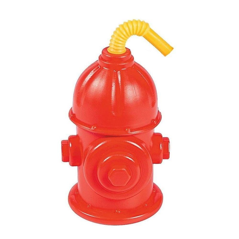 Fire Hydrant Cups with Straws (Pack of 8) Fire Hydrant Cups with Straws (Pack of 8)