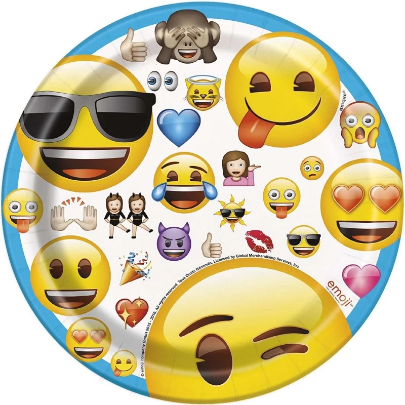 Emoji Small Plates (Pack of 8) | Discontinued Party Supplies